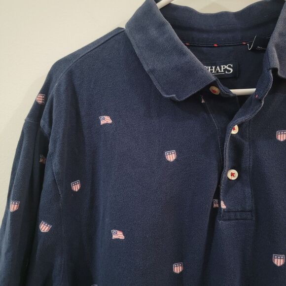 Chaps Mens Polo Shirt‎ Size XL Americana Flag Patriotic - Picture 3 of 7